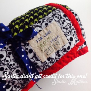embroidered personalized quilt label