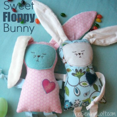 Easy to make bunny with free template. by The Sewing Loft
