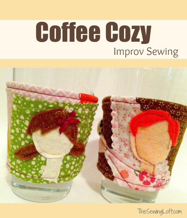Create a fun Coffee Cozy with improve sewing. The Sewing Loft