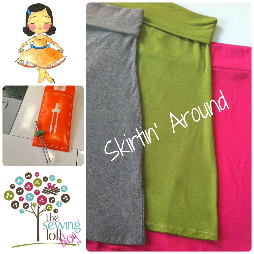 Make a simple knit skirt. Easy step by step instructions. The Sewing Loft
