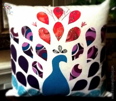 Peacock Pillow -The Sewing Loft