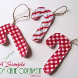 Candy Cane Ornament via thesewingloftblog.com #diy #sewing #holiday