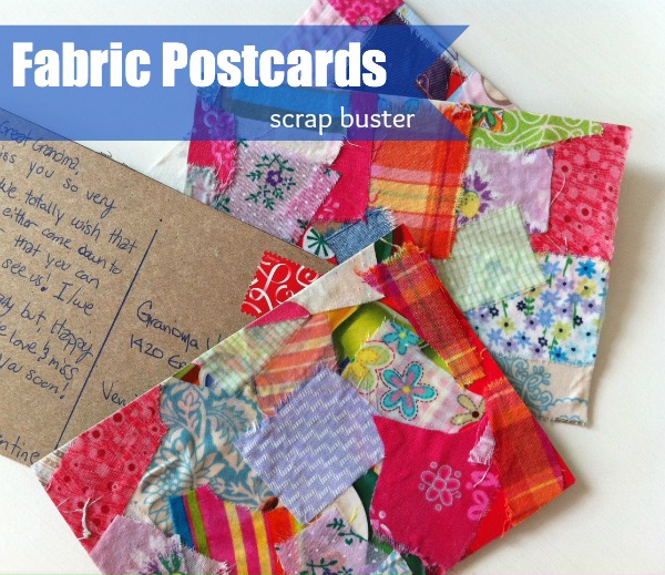 Easy fabric postcards on The Sewing Loft