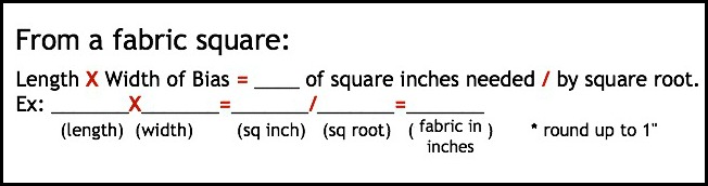 Formula for Continuous Bias from a Square | The Sewing Loft