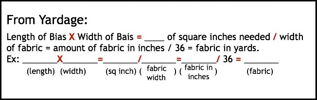 Formula for Continuous Bias from yardage | The Sewing Loft