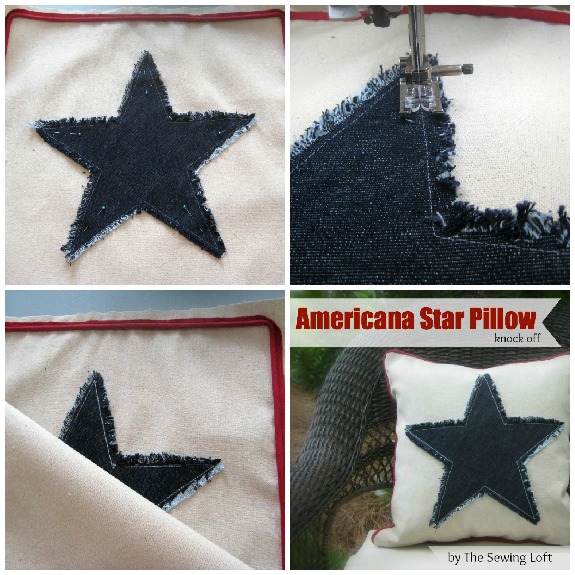 Americana Pillow Knock Off by The Sewing Loft