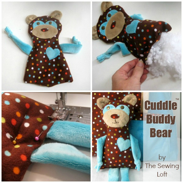 Cuddle Buddy Bear Pattern by The Sewing Loft for Shannon Fabrics. Includes free Cuddle Buddy Bear pattern & Pocket pillow case