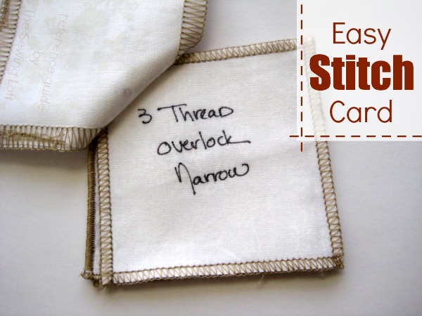 Create an easy stitch card reference book for a quick visual guide. The Sewing Loft