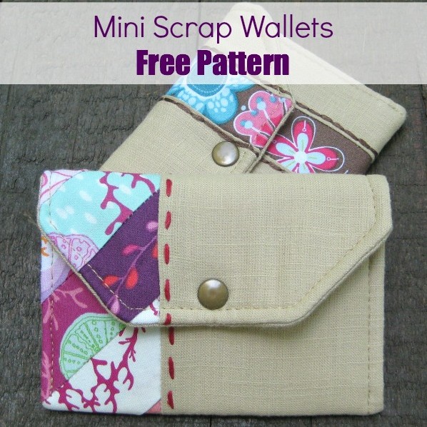 Mini wallets are easy to make and perfect for using up smaller scraps. This free pattern template explores adding personal touches and details.