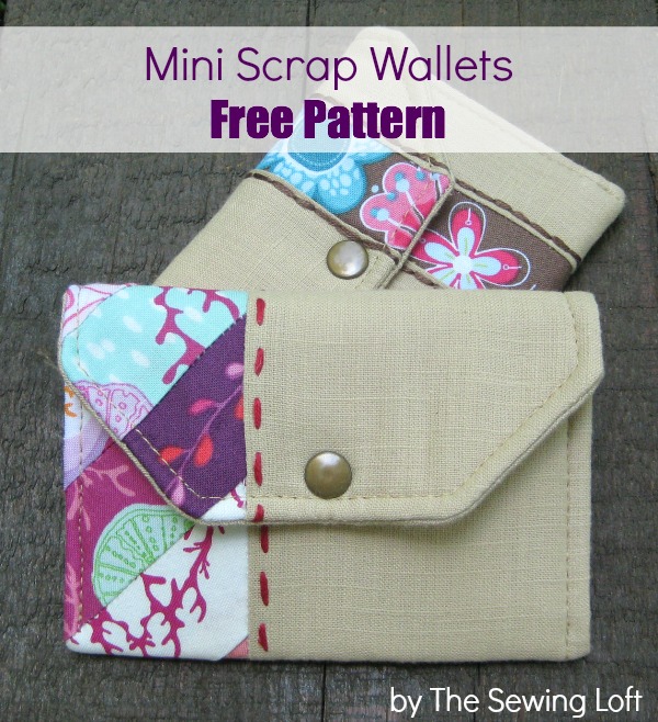 Mini wallets are easy to make and perfect for using up smaller scraps. This free pattern template explores adding personal touches and details.