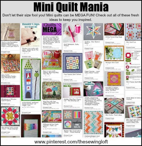 Inspirational project ideas for Mini Quilts.