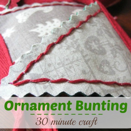 Get ready for the holidays with this easy to make ornament bunting.