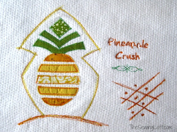 Stitch up a fun kitchen towel with this free Pineapple Applique Template.  The Sewing Loft