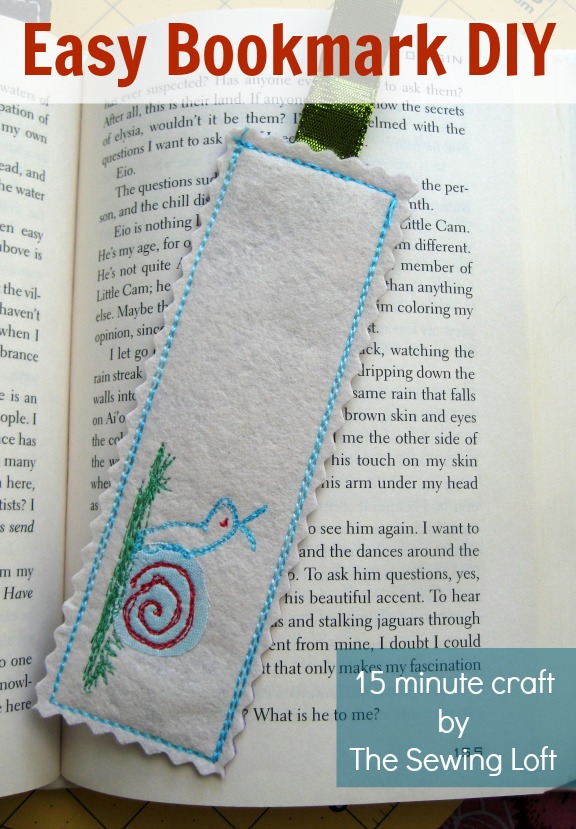 Easy Bookmark DIY. This is the perfect project for children to sew. The Sewing Loft