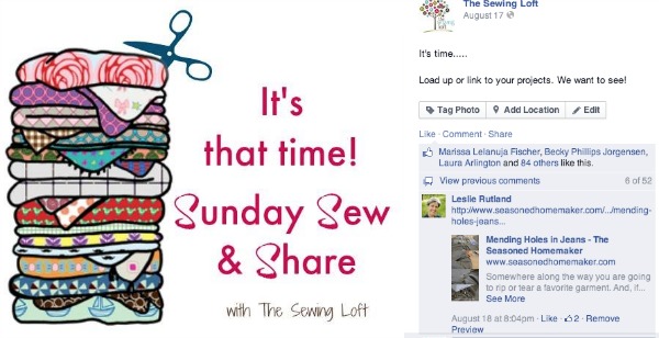 Be sure to share your projects in the Sunday Sew & Share spotlight with The Sewing Loft