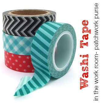Create a fun patchwork purse using washi tape. The Sewing Loft