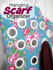 This hanging scarf organizer will keep your favorite accessory ready when you are. Easy to make and includes a free pattern. The Sewing Loft