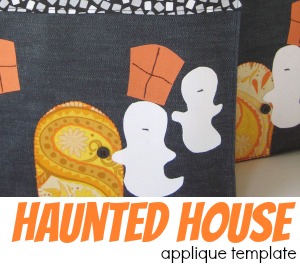 Easy to make Haunted House Applique Template by The Sewing Loft