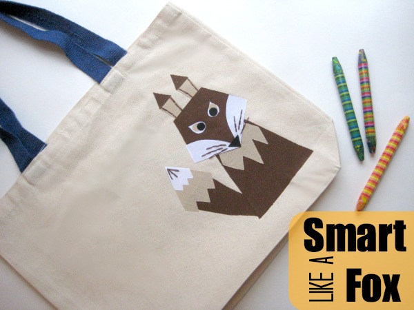 Keep your child excited about reading with this easy to make Smart like a Fox Book bag. How to includes a free fox template. The Sewing Loft