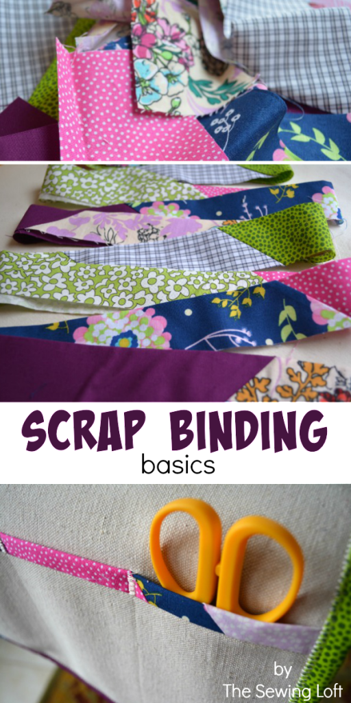 Turn leftover fabric scraps into quilt binding. How to make scrap binding. The Sewing Loft