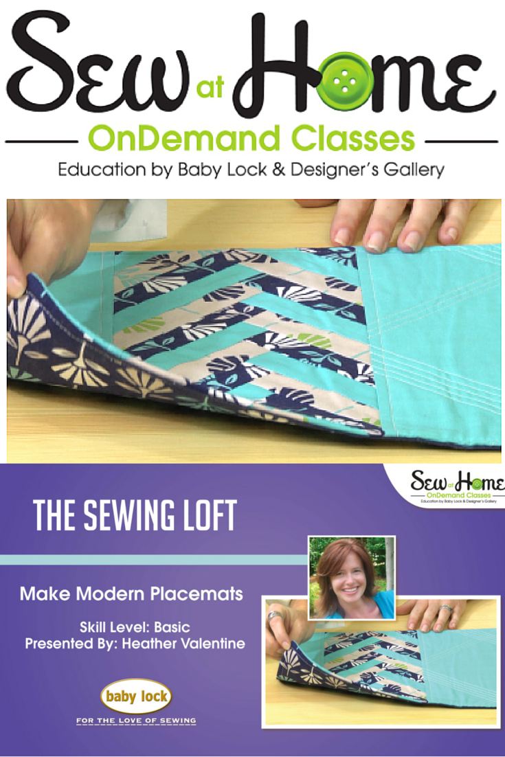 Learn how to make these modern placements with The Sewing Loft in this video class on Sew at Home.