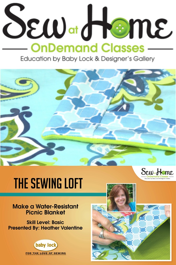 Learn how to make a water resistant picnic blanket in this free video class with Heather from The Sewing Loft. 