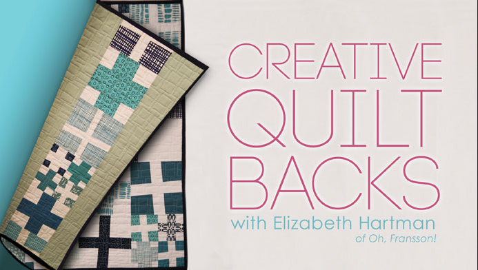 Creative Quilt Backs is one of many Free on line sewing classes at Craftsy 