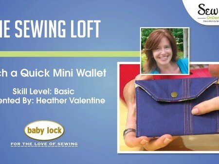 Learn how to create pin tucks and make this mini wallet in my free video class with Sew at Home. The Sewing Loft