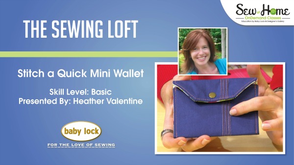 Learn how to create a simple pintuck and make this mini wallet in my free video class with Sew at Home. The Sewing Loft