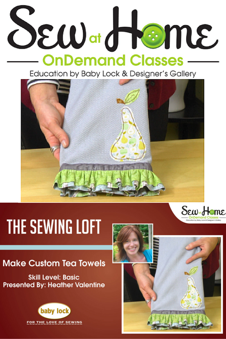 Learn how to create beautiful gathers and ruffles while making this custom tea towel in my free video class with Sew at Home. The Sewing Loft