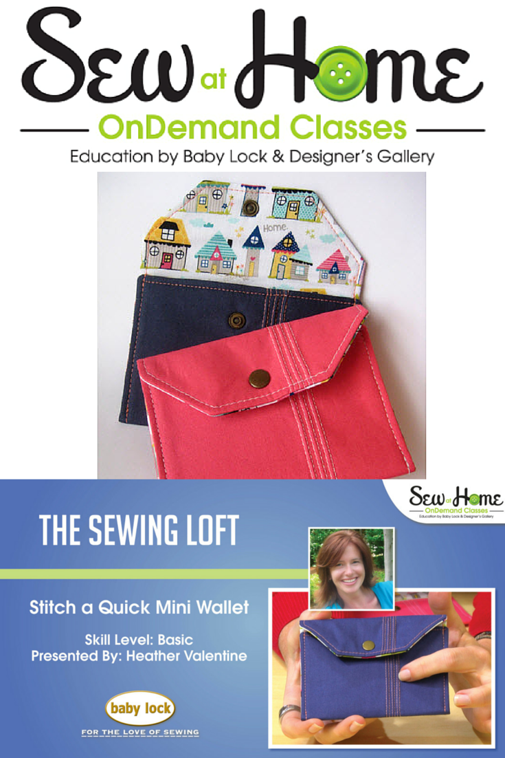 Learn how to create a simple pintuck and make this mini wallet in my free video class with Sew at Home. The Sewing Loft