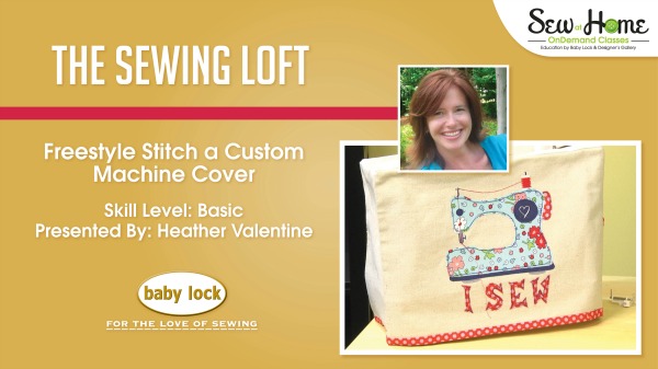 Learn how to get creative with applique and free motion stitching. In this free video class you will make this sewing machine cover to keep your machine in tip top shape and dust free! The Sewing Loft