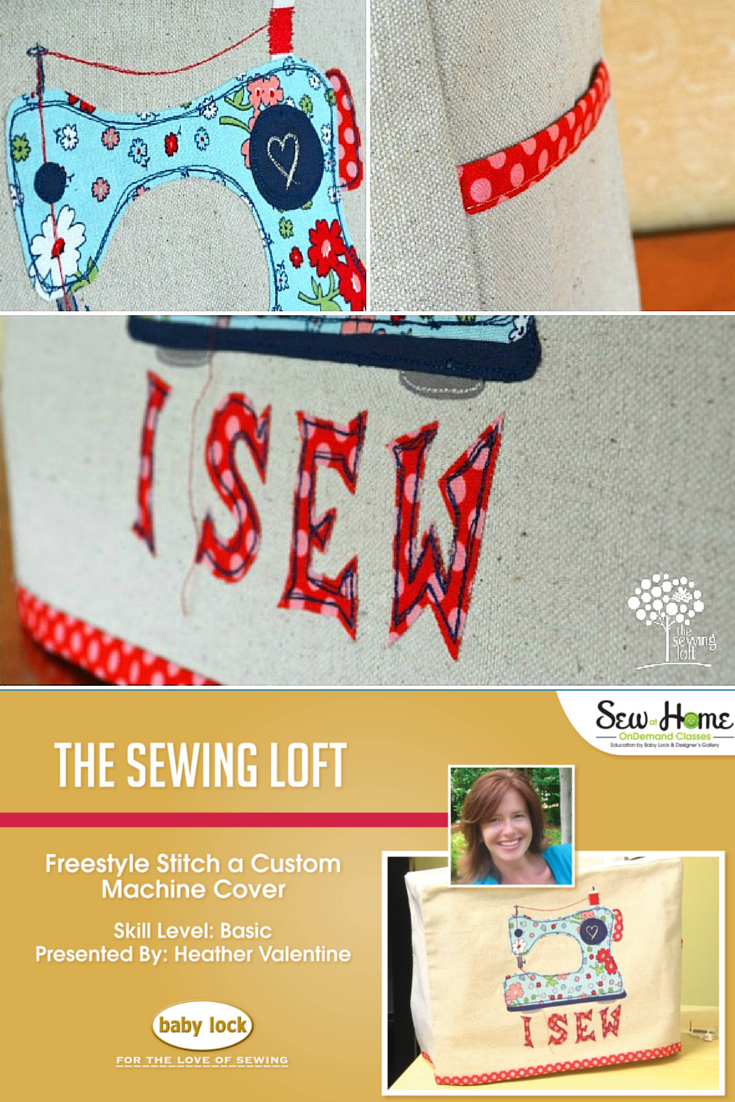 Learn how to get creative with applique and free motion stitching. In this free video class you will make this sewing machine cover to keep your machine in tip top shape and dust free! The Sewing Loft