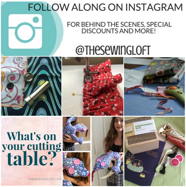 Did you know The Sewing Loft is on Instagram? You can follow along for inside sneak peeks, special discounts and more.  @TheSewingLoft