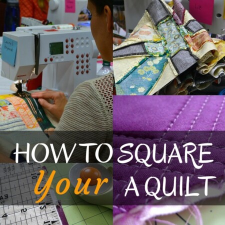 It is important to square a quilt before starting the preparation for long-arm and free motion stitching. Learn how to square any size quilt topper. The Sewing Loft