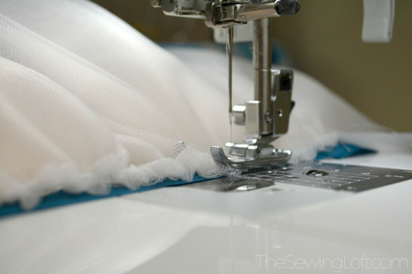 Learn 10 easy tips for sewing with tulle like how to quickly ruffle tulle. The Sewing Loft