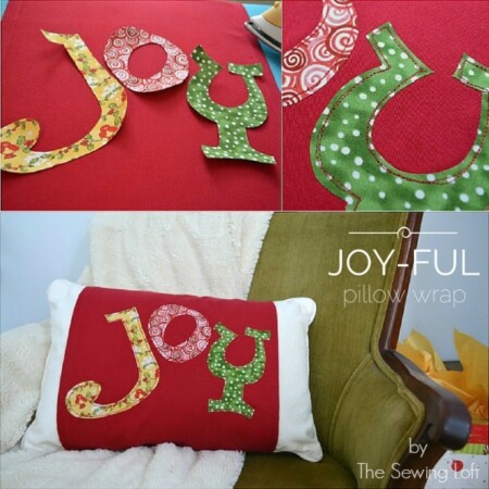 Add a touch of festive decor to your home with this easy to make Joyful pillow wrap.