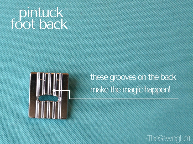 The pintuck presser foot is designed to allow your machine to create texture and dimension with one pass under the needle. This specialty foot is available in 3, 5, 7 and 9 groove options. Learn how to keep your tucks straight and evenly spaced with this special sewing accessory. The Sewing Loft