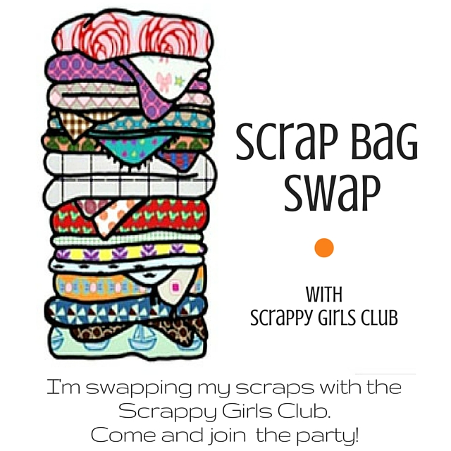 I'm tired of looking at the same old fabric stash and joined the Scrappy Girls Club for a Scrap Bag SWAP. It's all about fabric scraps. Come join the party and sign up today!