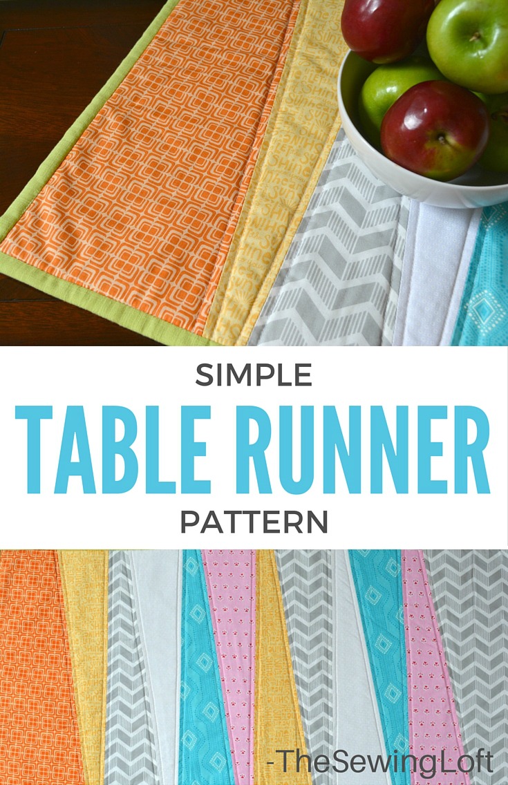 Freshen up your space with this easy to make table runner. Not only is it quick to make but you can change it out with each season. The Sewing Loft 