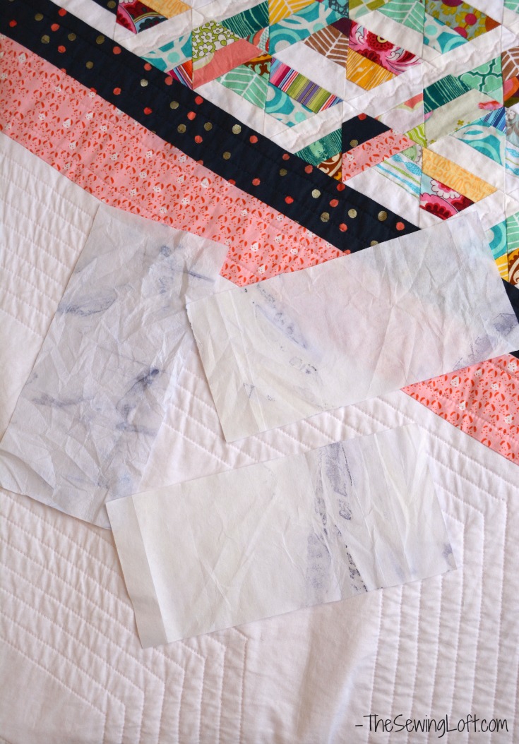 Learn how to prevent color bleeding on your modern quilts with the help of color catchers. The Sewing Loft