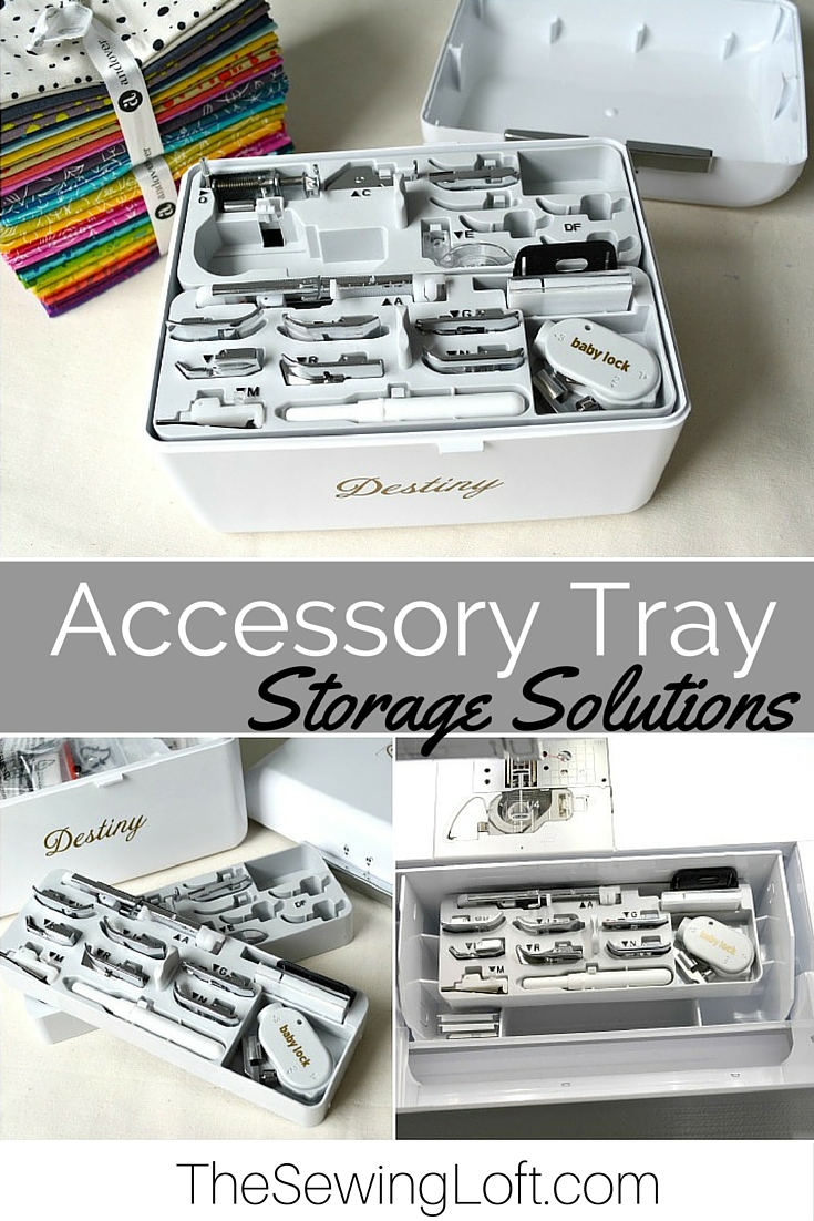 Holy Cow, I had no idea that these trays could help me keep the hidden storage compartment neat and tidy. Such a great tip from The Sewing Loft!