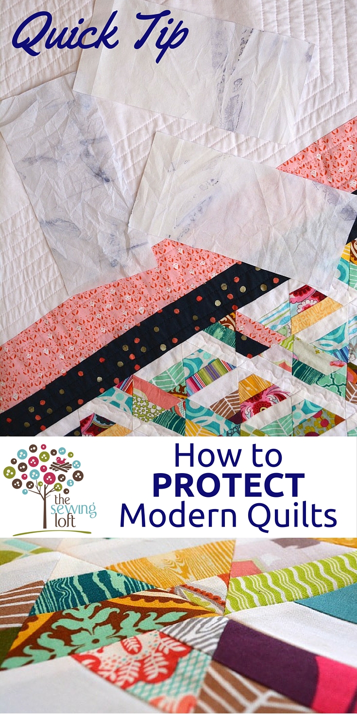 Modern quilt care can be a challenge but this quick tip from The Sewing Loft makes keeping my whites clean and crisp a breeze! Make sure to sign up for the newsletter so you get an email when more easy sewing tips.