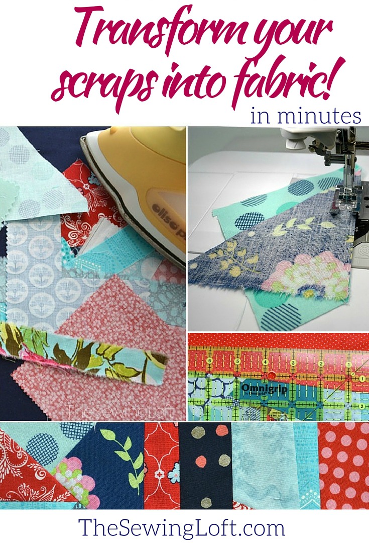 WOW, I just learned how to create fresh new fabric from my scrap leftovers with this easy technique from The Sewing Loft. It's a win/win in my world without the guilt!