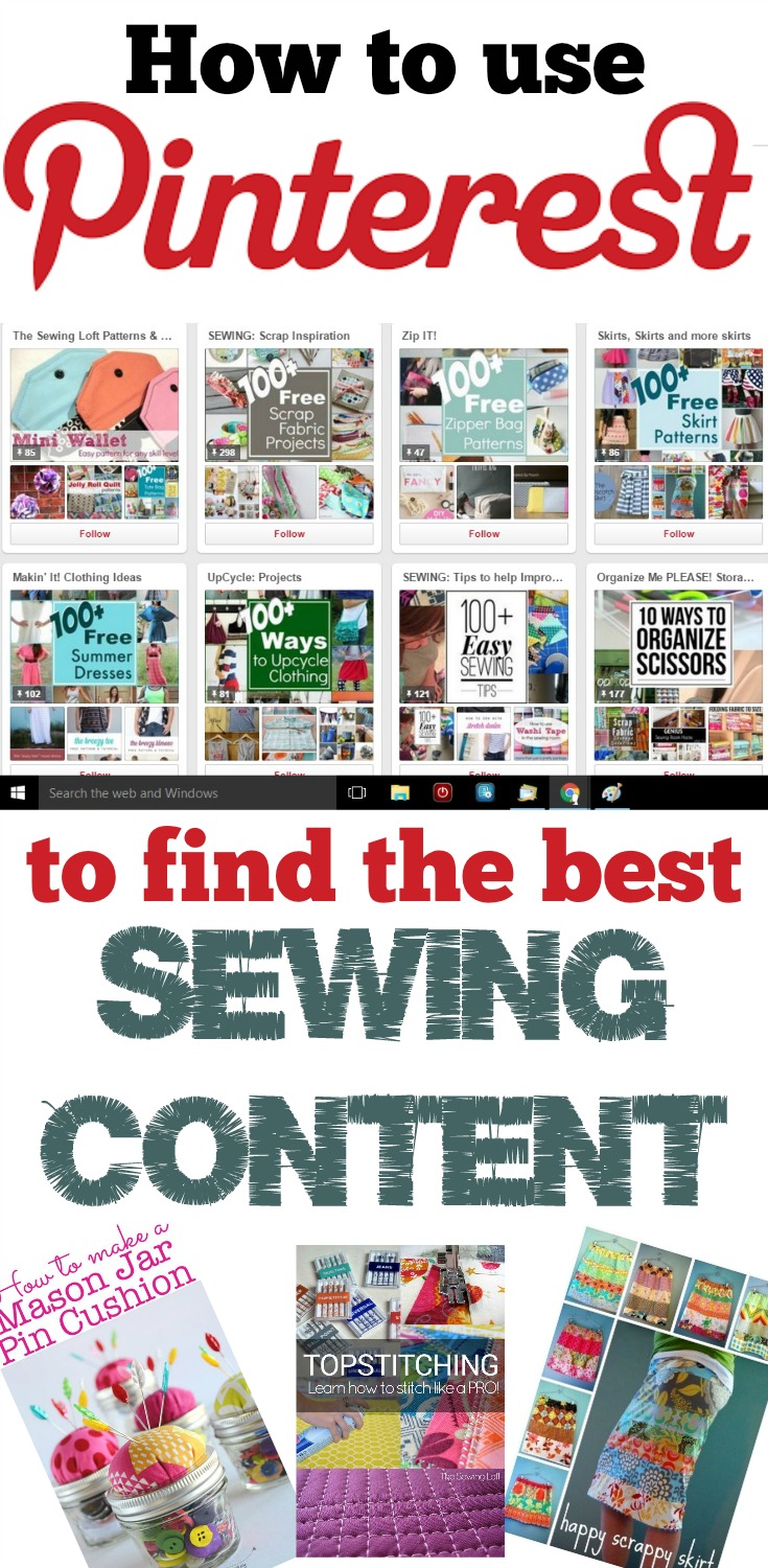 A quick overview on how to use Pinterest to find the best sewing and quilting content. Pinterest makes a great visual search engine to quickly find the sort of patterns and tutorials you are looking for, plus it's an easy way to then store all the favorite content you've found, ready to sew up later.