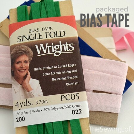 Did you know that you can purchase pre packaged bias tape? It comes in a variety of colors and can really add a pop of color to any project.