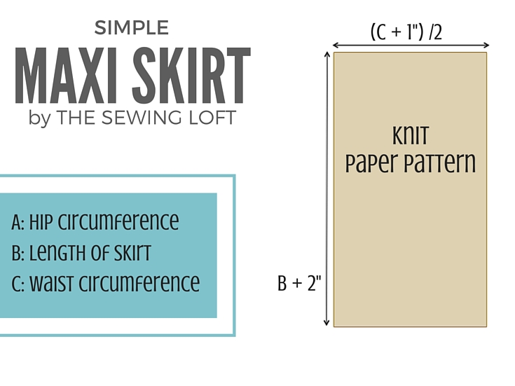 Update your closet with a simple maxi skirt pattern. This step by step tutorial will show you how to create a personal pattern and sew it together. 