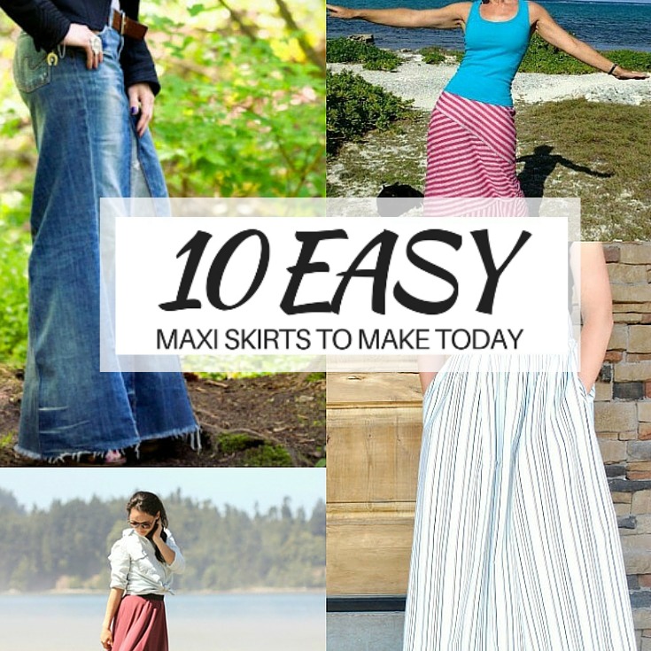 Maxi skirt shop with pockets pattern