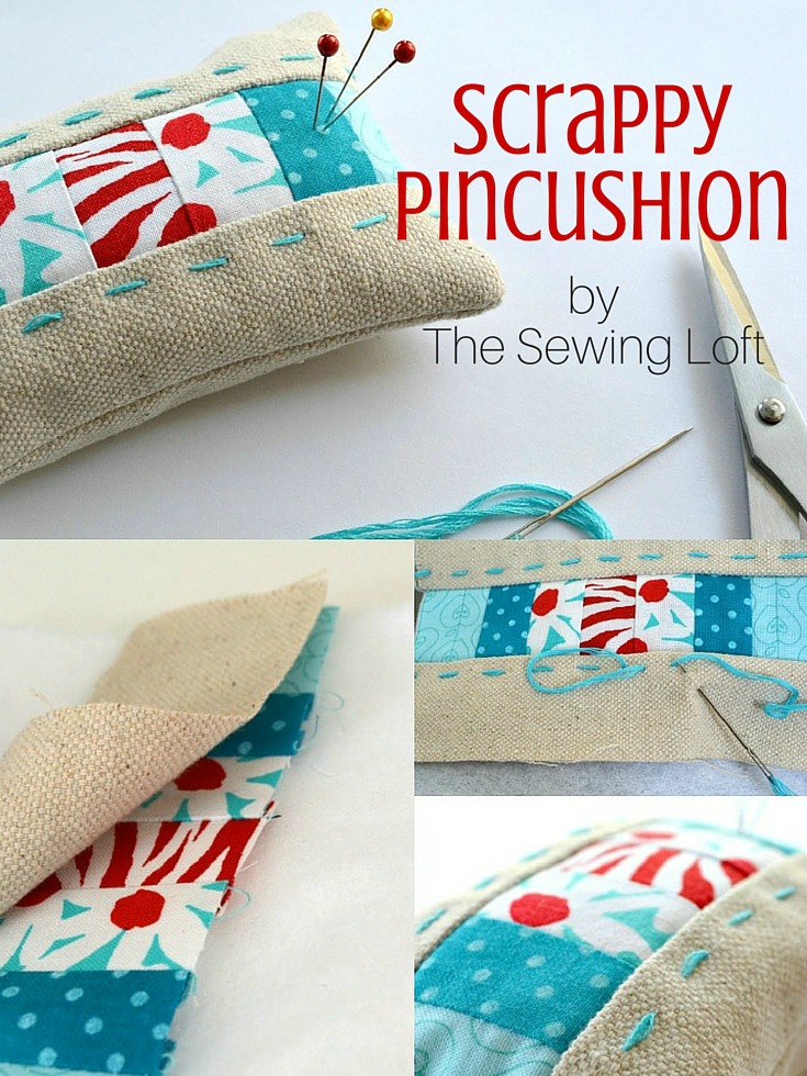 This scrappy pincushion pattern is perfect for smaller pieces of leftover fabrics. Step by step instructions make it easy for even a beginner to stitch at home. 