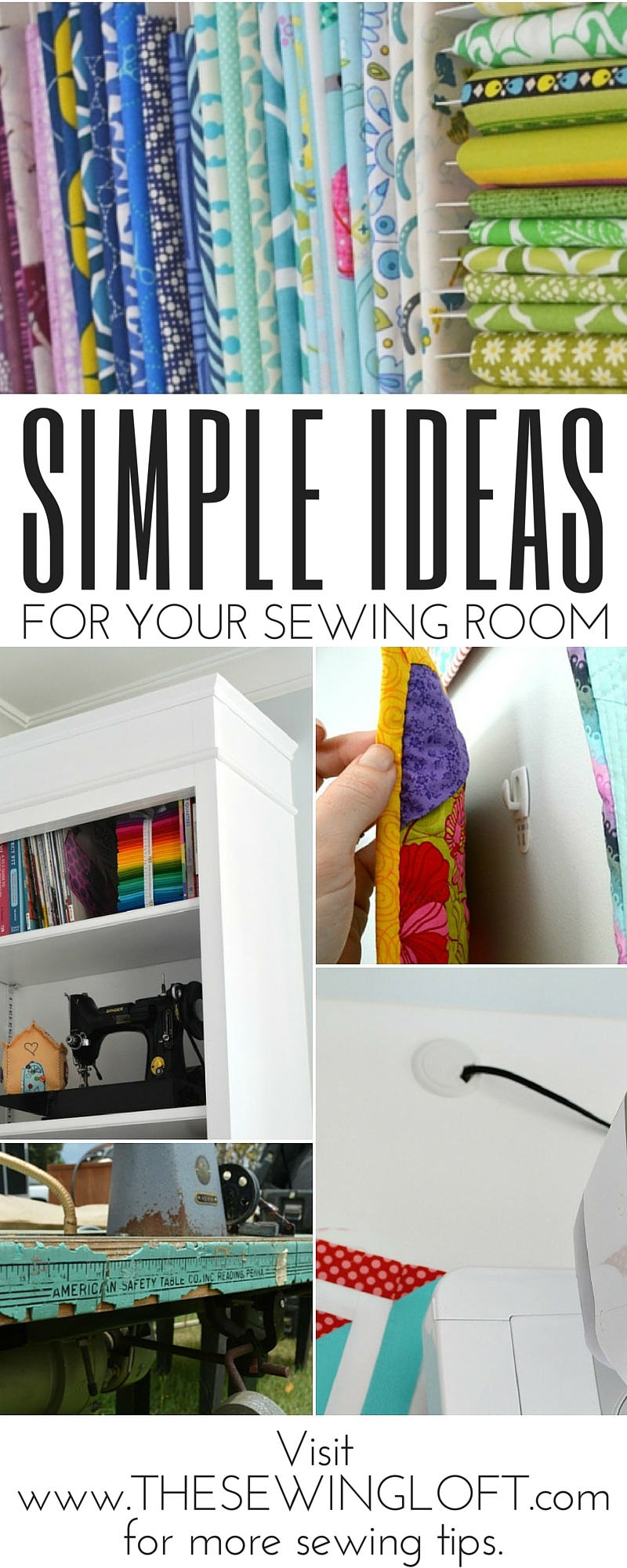 Keep your sewing room organized and pretty with these simple tips from The Sewing Loft.